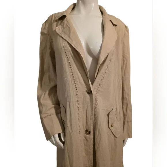 Free People Rory Duster Sand Dollar Trench Coat Size Small NWT **Missing Belt*** - Picture 3 of 14